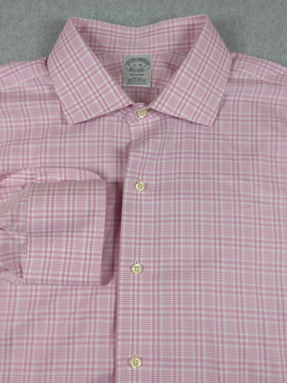 Brooks Brothers Regent Shirt Mens 17 Pink Long Sleeve Casual Dress Button Up